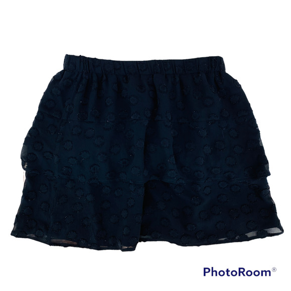 Ann Taylor LOFT Women's Bi-Layer Chiffon Overlay Polka Dot Skirt Sz Petite SM SP - Picture 1 of 5